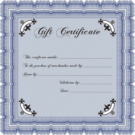 Retro Gift Certificate. Vector illustration.Excellent complex design. With complex linear background.