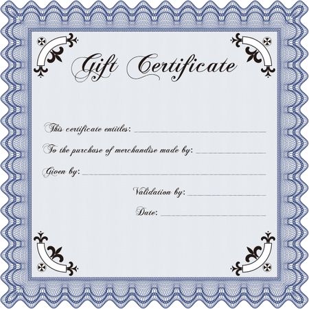 Modern gift certificate. Vector illustration.Complex design. With complex background. 