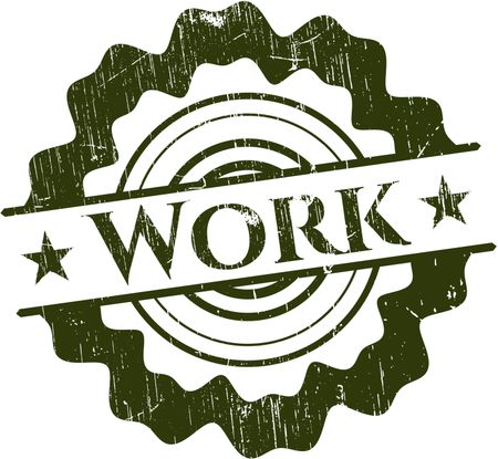 Work rubber grunge stamp