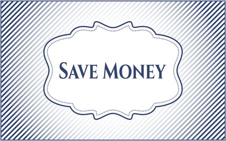 Save Money vintage style card or poster