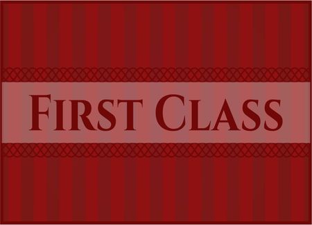 First Class colorful card