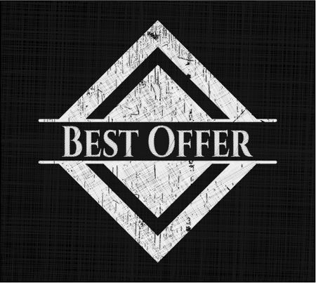 Best Offer chalkboard emblem written on a blackboard