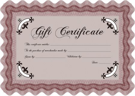 Gift certificate. Customizable, Easy to edit and change colors.With complex linear background. Beauty design. 