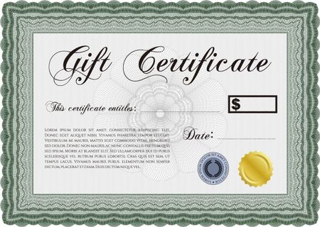 Vector Gift Certificate. Cordial design. Vector illustration.With background. 