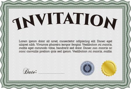 Invitation. With great quality guilloche pattern. Excellent design. Border, frame.