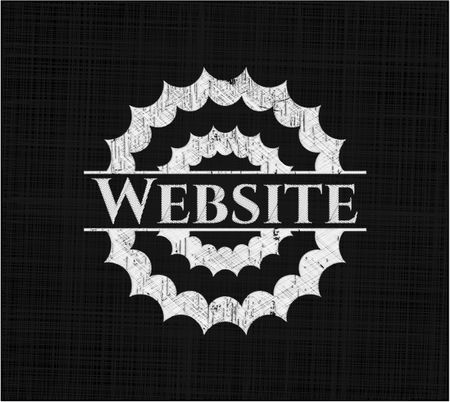 Website chalkboard emblem on black board