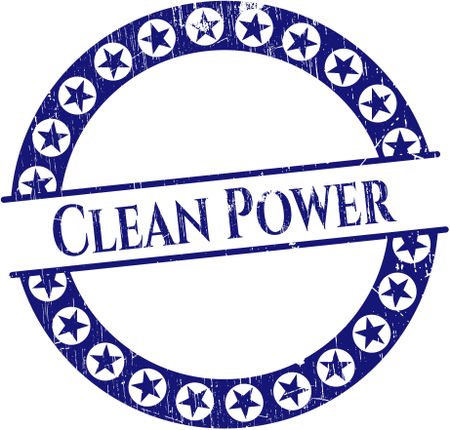 Clean Power rubber grunge stamp