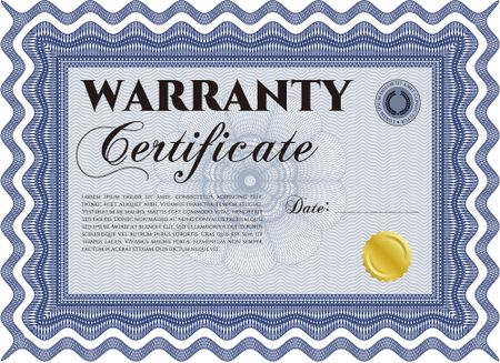 Sample Warranty certificate template. Very Customizable. Complex frame design. Easy to print. 