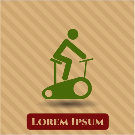 Stationary bike vector icon or symbol