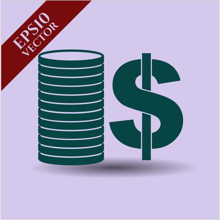 Stack of coins vector icon