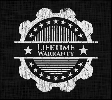 Life Time Warranty written with chalkboard texture