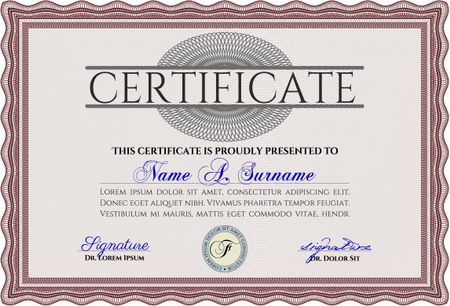 Certificate of achievement template. With quality background. Vector illustration.Excellent design. 