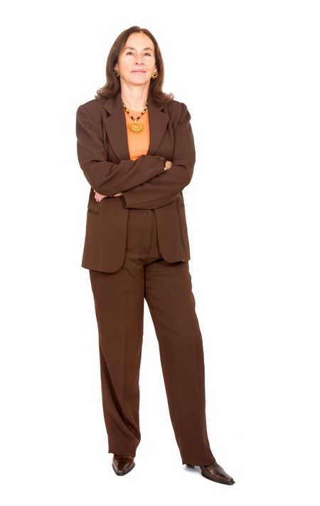 business woman standing over a white background