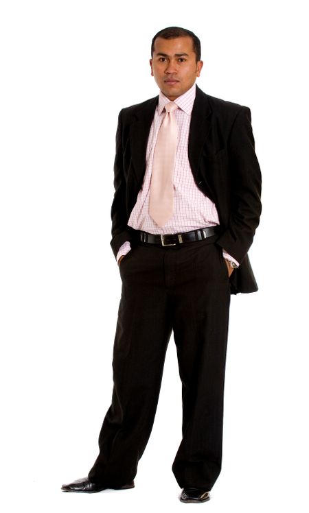 business man standing isolated over a white background