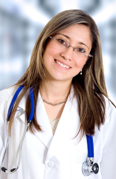 female doctor portrait in a hospital - smiling