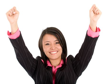 successful business woman isolated over a white background