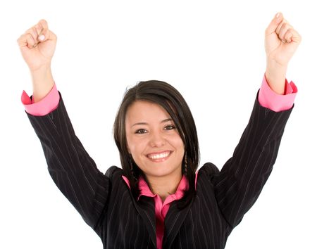 successful business woman isolated over a white background