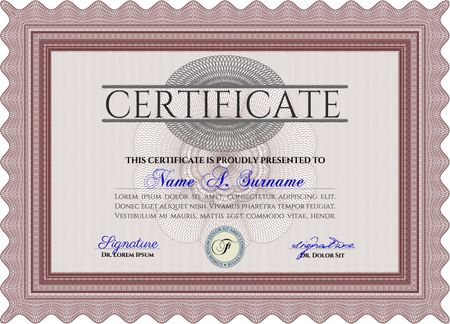 Diploma template or certificate template. Vector pattern that is used in currency and diplomas.Printer friendly. Lovely design. 