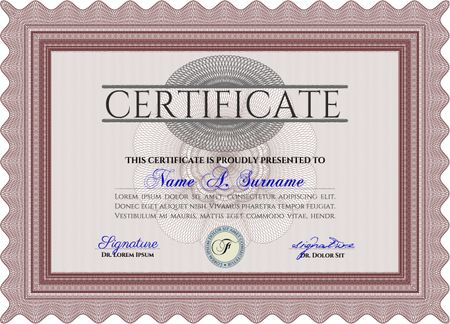 Diploma template or certificate template. Vector pattern that is used in currency and diplomas.Printer friendly. Lovely design.