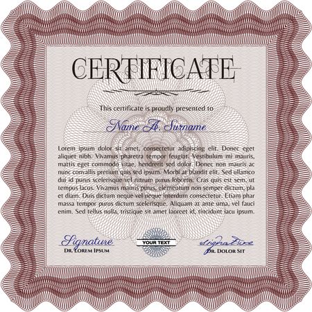 Diploma template. Vector certificate template.Retro design. With complex background.