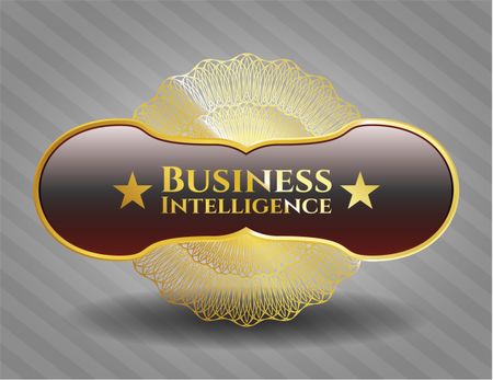 Business Intelligence gold badge or emblem