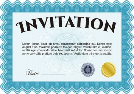 Invitation template. With complex background. Vector illustration.Complex design. 