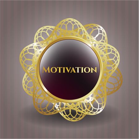 Motivation gold shiny badge