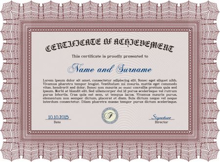 Diploma or certificate template. Artistry design. Vector pattern that is used in currency and diplomas.Easy to print. 