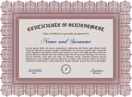 Diploma or certificate template. Artistry design. Vector pattern that is used in currency and diplomas.Easy to print.