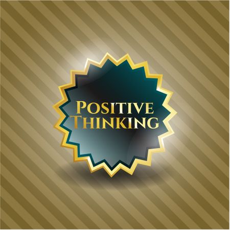 Positive Thinking gold emblem or badge