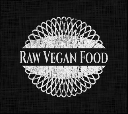 Raw Vegan Food with chalkboard texture