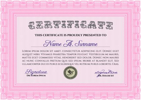 Diploma or certificate template. Modern design. Frame certificate template Vector.With complex background. 
