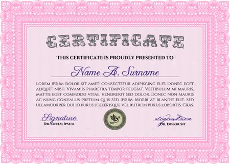 Diploma or certificate template. Modern design. Frame certificate template Vector.With complex background.