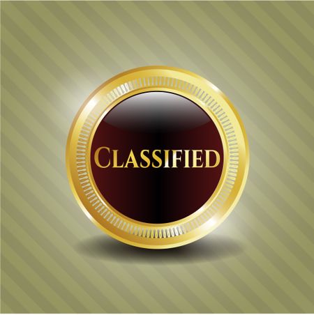 Classified gold badge or emblem