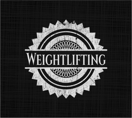 Weightlifting chalkboard emblem
