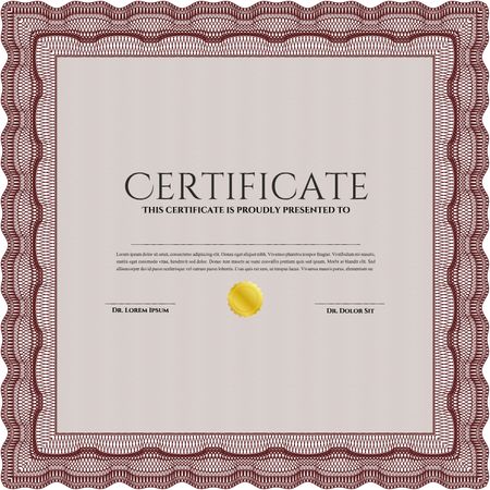 Diploma template or certificate template. With guilloche pattern and background. Frame certificate template Vector.Good design. 