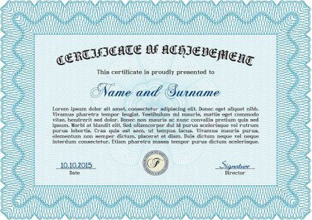 Certificate template or diploma template. Artistry design. With great quality guilloche pattern. Detailed.