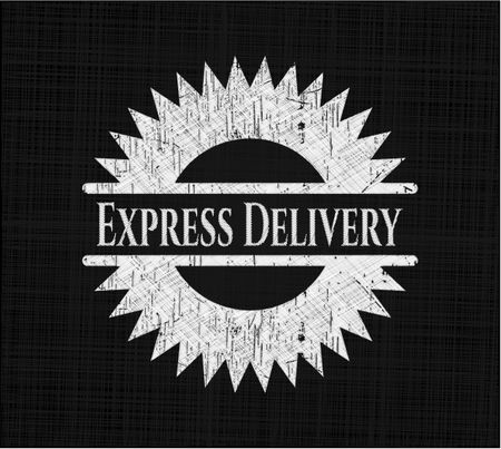 Express Delivery chalkboard emblem on black board