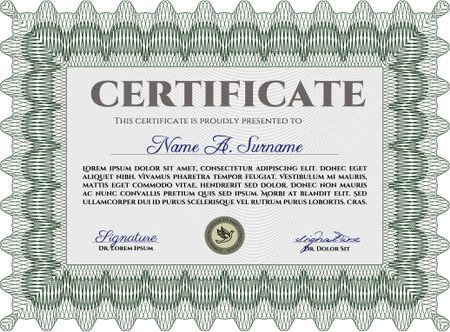 Certificate template or diploma template. With great quality guilloche pattern. Sophisticated design. Customizable, Easy to edit and change colors.