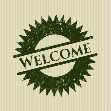 Welcome rubber grunge stamp