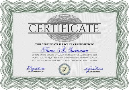 Frame certificate template Vector.With complex background. Excellent design. 
