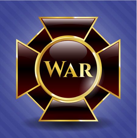 War golden emblem or badge