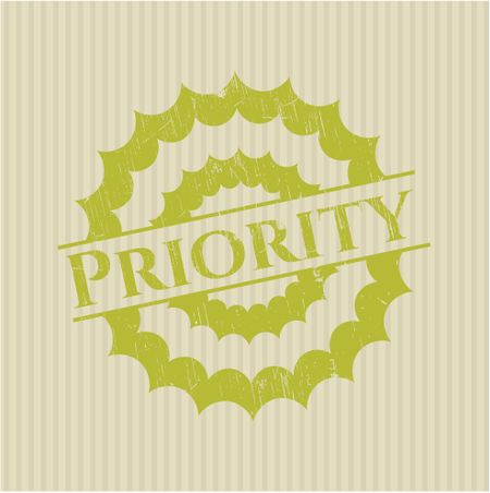 Priority rubber grunge texture stamp