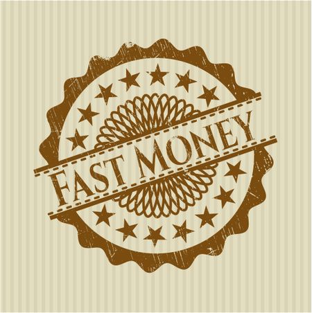 Fast Money rubber stamp