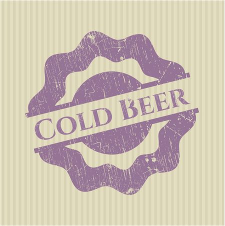 Cold Beer rubber grunge stamp