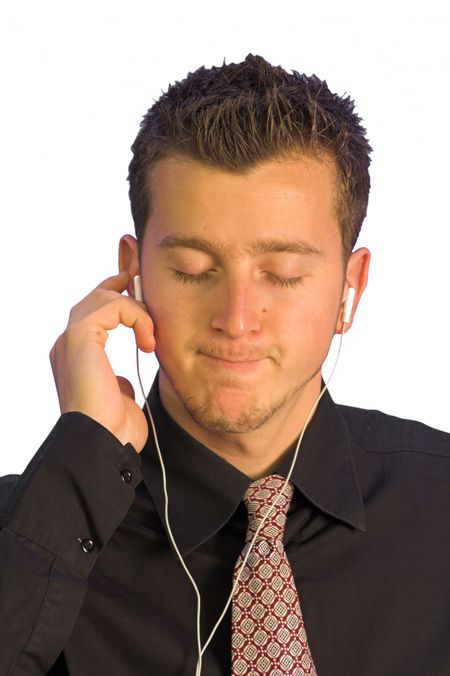 business man enjoying music 3