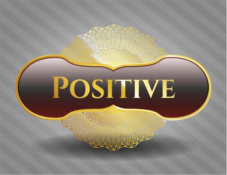 Positive gold shiny badge