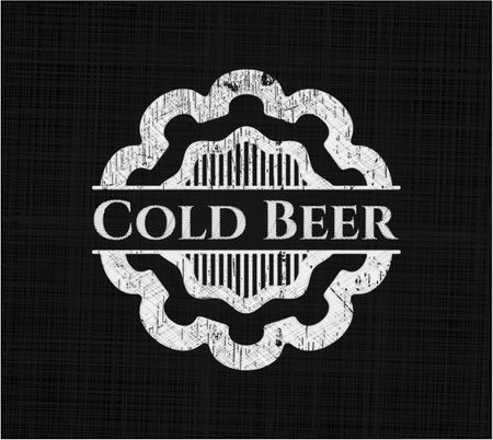 Cold Beer chalk emblem written on a blackboard