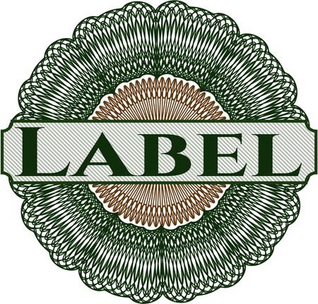 Label abstract linear rosette