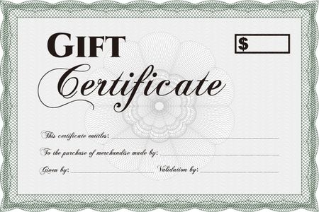 Gift certificate. Artistry design. Border, frame.With great quality guilloche pattern. 